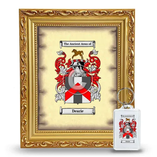 Dearie Framed Coat of Arms and Keychain - Gold