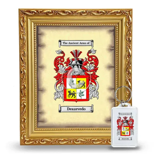 Deazevedo Framed Coat of Arms and Keychain - Gold