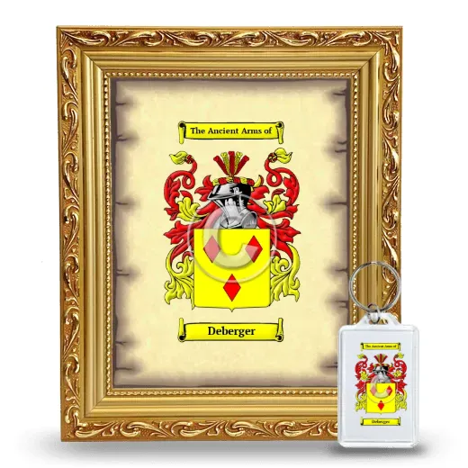 Deberger Framed Coat of Arms and Keychain - Gold