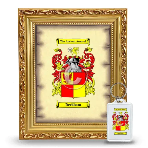 Deckham Framed Coat of Arms and Keychain - Gold