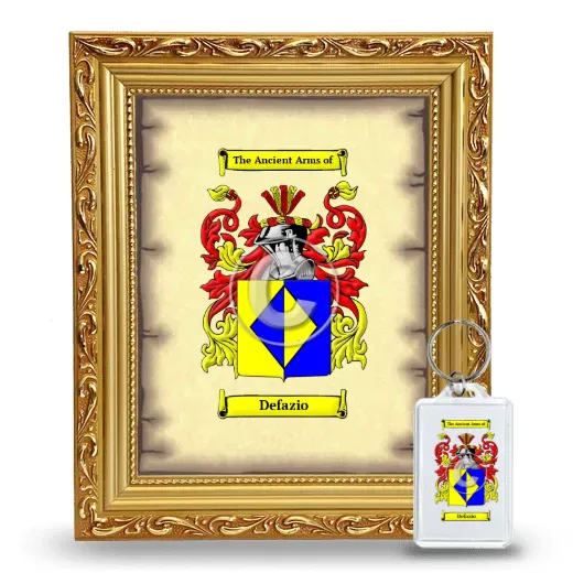 Defazio Framed Coat of Arms and Keychain - Gold