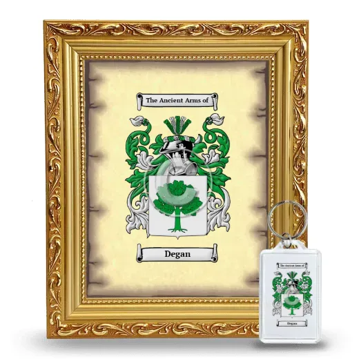Degan Framed Coat of Arms and Keychain - Gold
