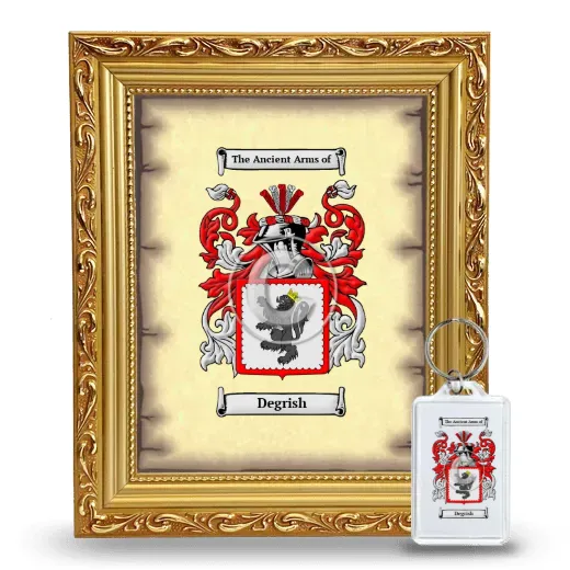 Degrish Framed Coat of Arms and Keychain - Gold
