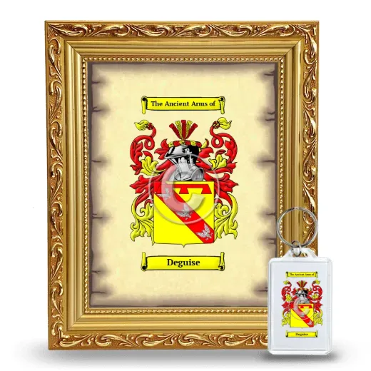 Deguise Framed Coat of Arms and Keychain - Gold