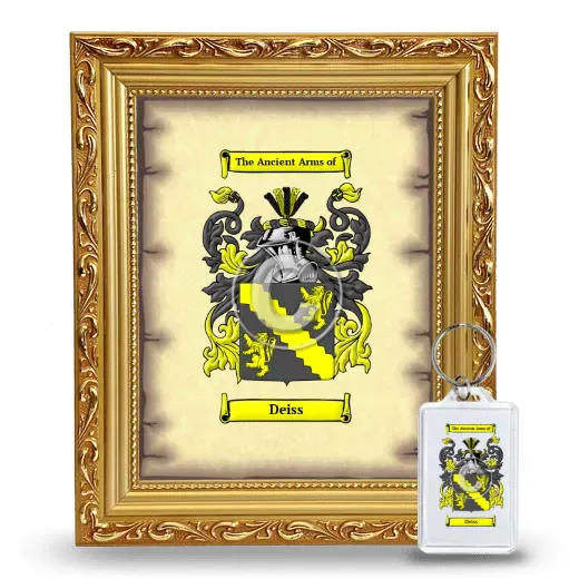 Deiss Framed Coat of Arms and Keychain - Gold