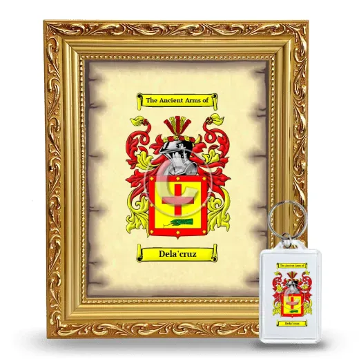 Dela'cruz Framed Coat of Arms and Keychain - Gold