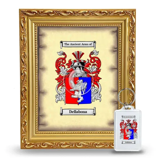 Dellabona Framed Coat of Arms and Keychain - Gold