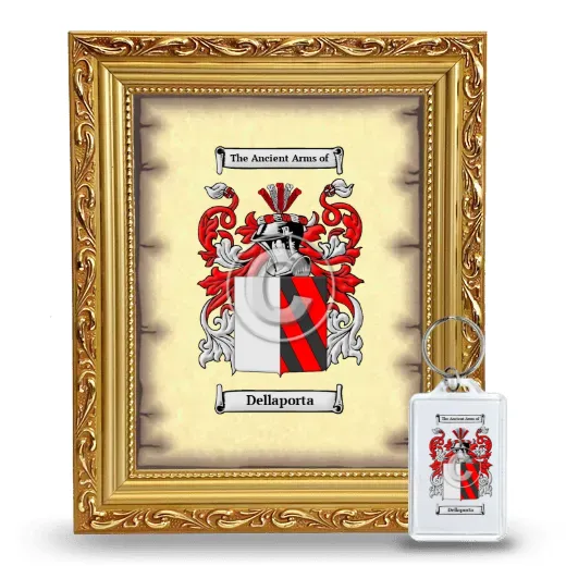 Dellaporta Framed Coat of Arms and Keychain - Gold