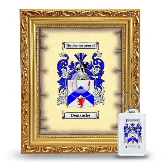 Demanche Framed Coat of Arms and Keychain - Gold