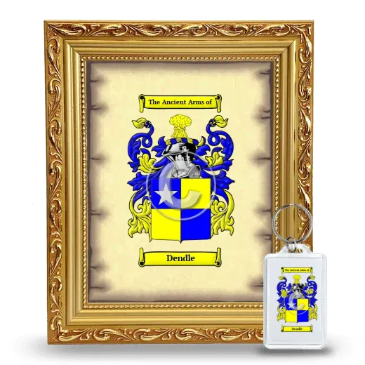 Dendle Framed Coat of Arms and Keychain - Gold