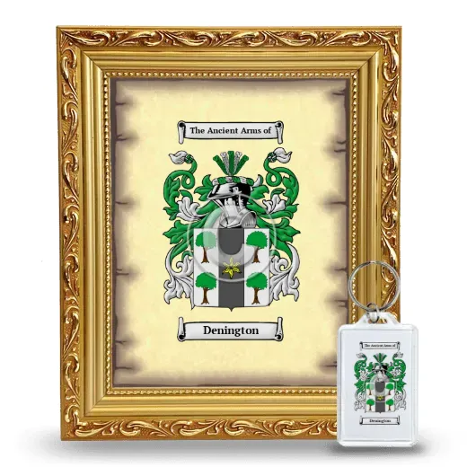 Denington Framed Coat of Arms and Keychain - Gold