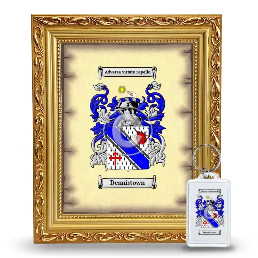 Dennistown Framed Coat of Arms and Keychain - Gold