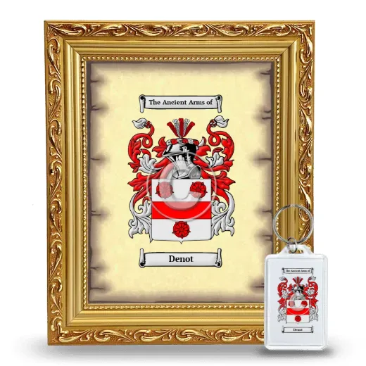 Denot Framed Coat of Arms and Keychain - Gold
