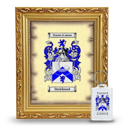 Dericheard Framed Coat of Arms and Keychain - Gold