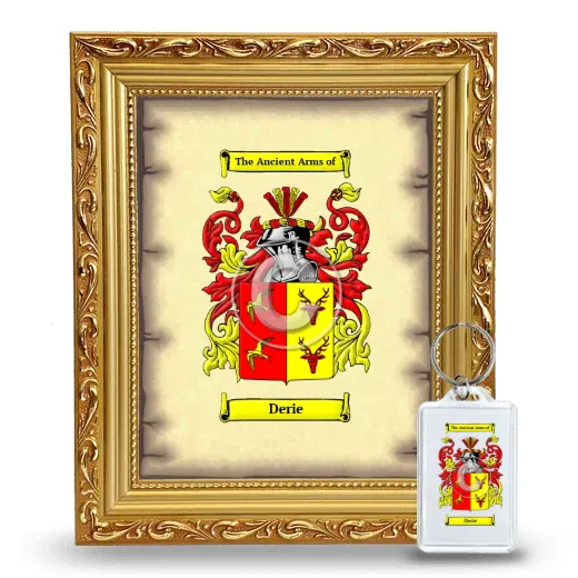 Derie Framed Coat of Arms and Keychain - Gold