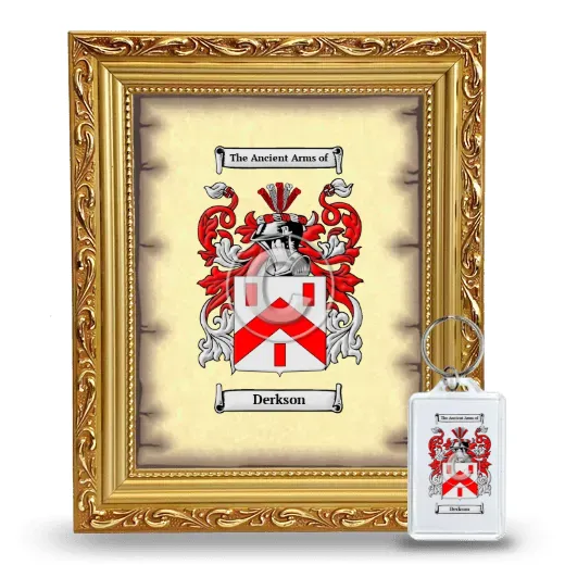 Derkson Framed Coat of Arms and Keychain - Gold