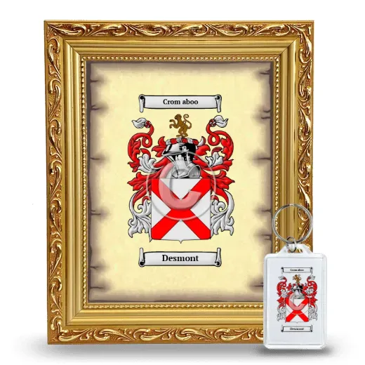 Desmont Framed Coat of Arms and Keychain - Gold
