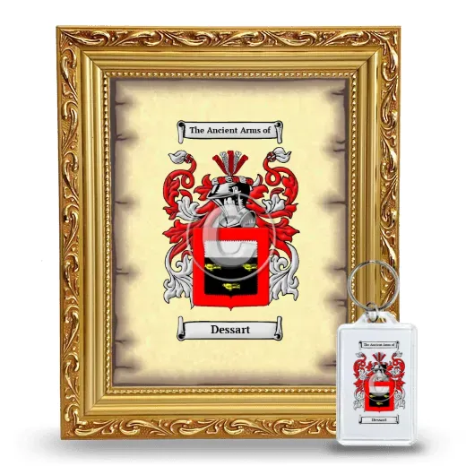 Dessart Framed Coat of Arms and Keychain - Gold