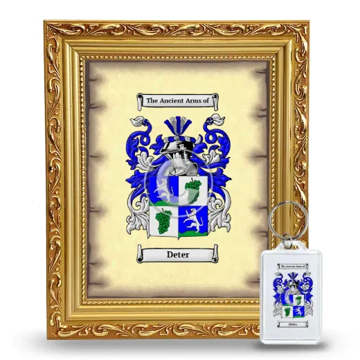 Deter Framed Coat of Arms and Keychain - Gold