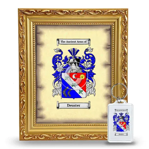 Deuster Framed Coat of Arms and Keychain - Gold
