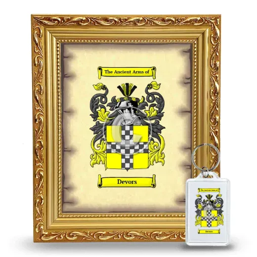 Devors Framed Coat of Arms and Keychain - Gold