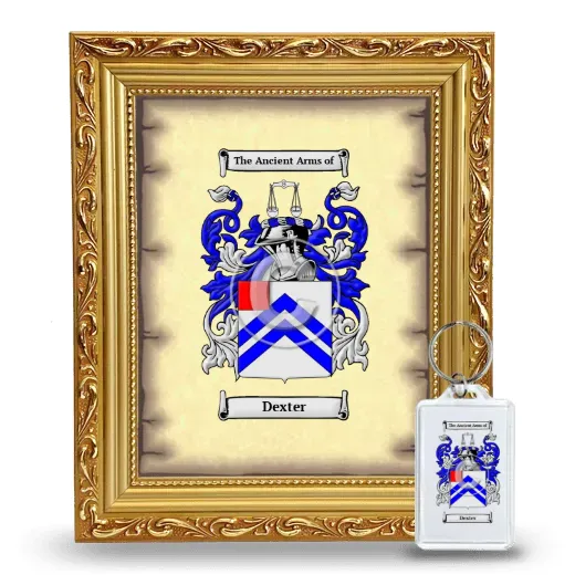 Dexter Framed Coat of Arms and Keychain - Gold