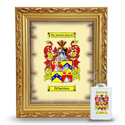 Di'battista Framed Coat of Arms and Keychain - Gold