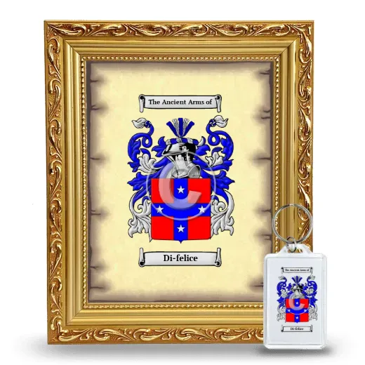 Di-felice Framed Coat of Arms and Keychain - Gold