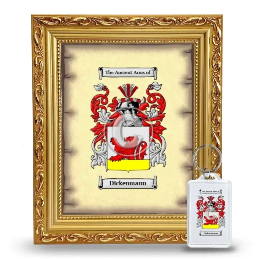 Dickenmann Framed Coat of Arms and Keychain - Gold