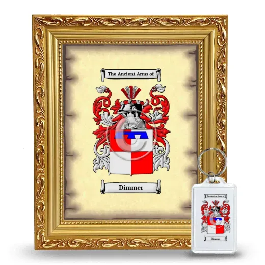 Dimmer Framed Coat of Arms and Keychain - Gold