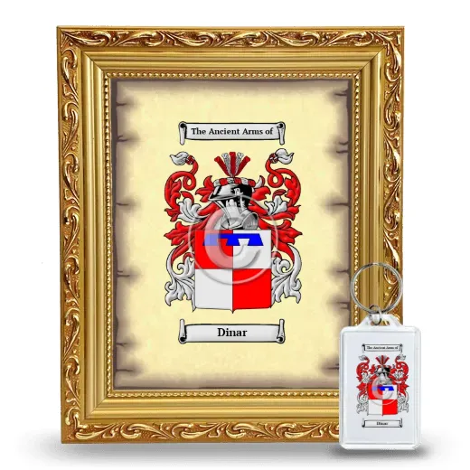 Dinar Framed Coat of Arms and Keychain - Gold