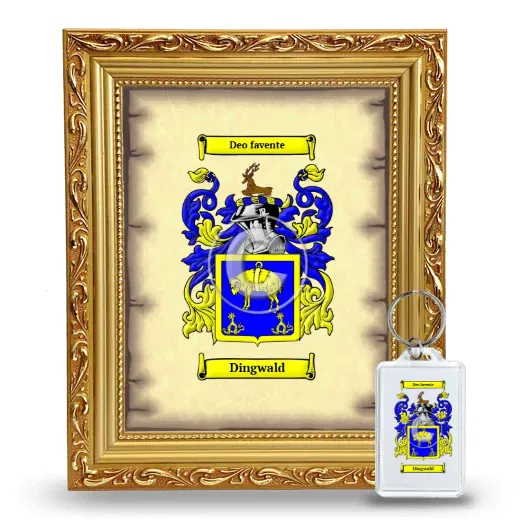 Dingwald Framed Coat of Arms and Keychain - Gold