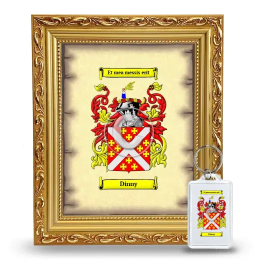 Dinny Framed Coat of Arms and Keychain - Gold