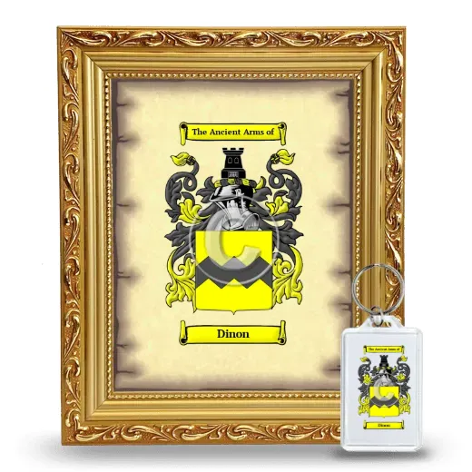 Dinon Framed Coat of Arms and Keychain - Gold