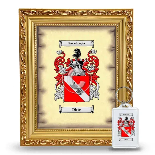 Dirte Framed Coat of Arms and Keychain - Gold