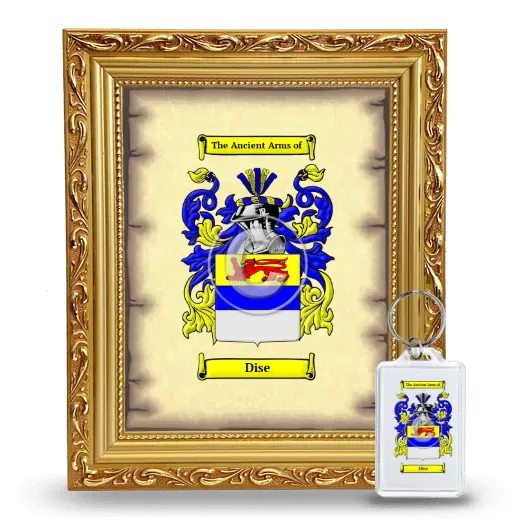 Dise Framed Coat of Arms and Keychain - Gold