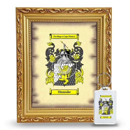 Dismuke Framed Coat of Arms and Keychain - Gold