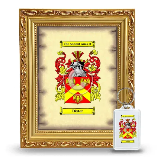 Dister Framed Coat of Arms and Keychain - Gold