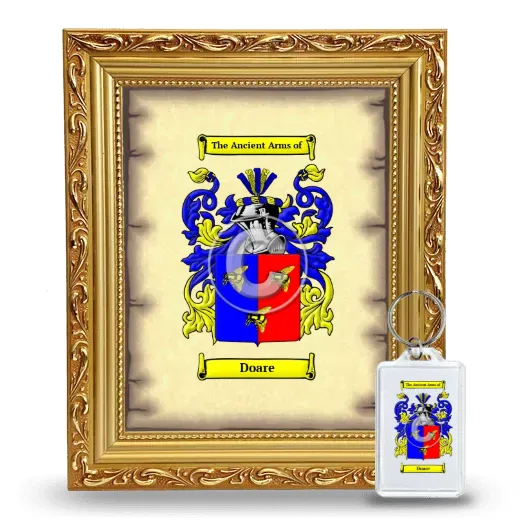Doare Framed Coat of Arms and Keychain - Gold