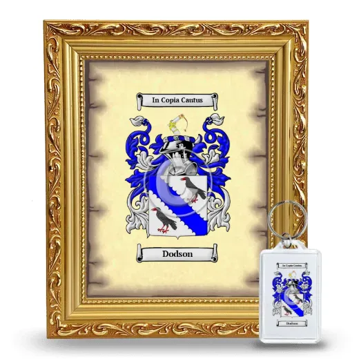Dodson Framed Coat of Arms and Keychain - Gold