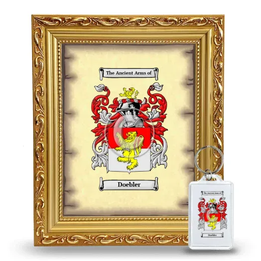 Doebler Framed Coat of Arms and Keychain - Gold