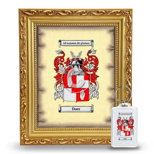 Doer Framed Coat of Arms and Keychain - Gold