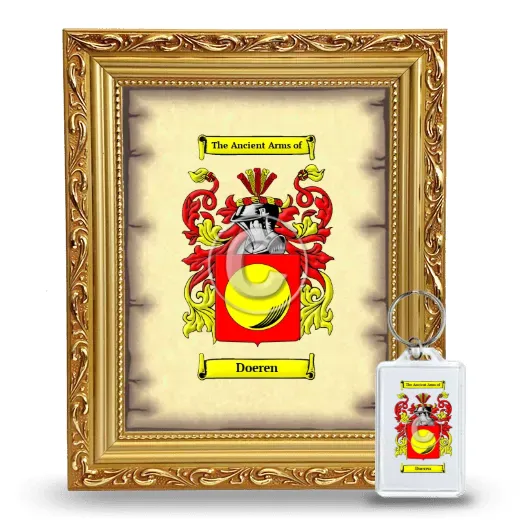 Doeren Framed Coat of Arms and Keychain - Gold