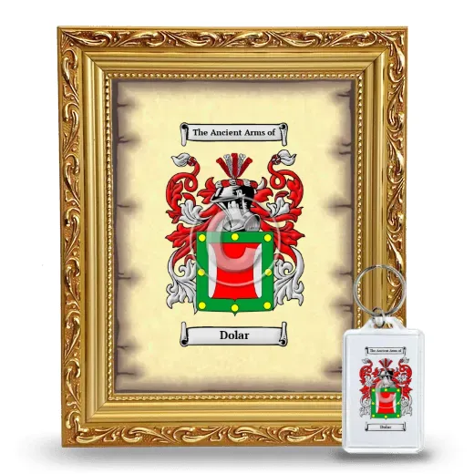 Dolar Framed Coat of Arms and Keychain - Gold