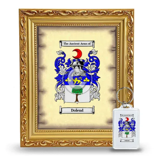 Dolend Framed Coat of Arms and Keychain - Gold