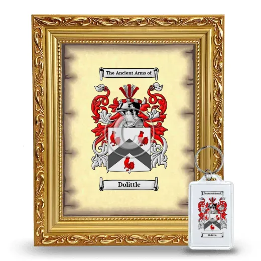 Dolittle Framed Coat of Arms and Keychain - Gold