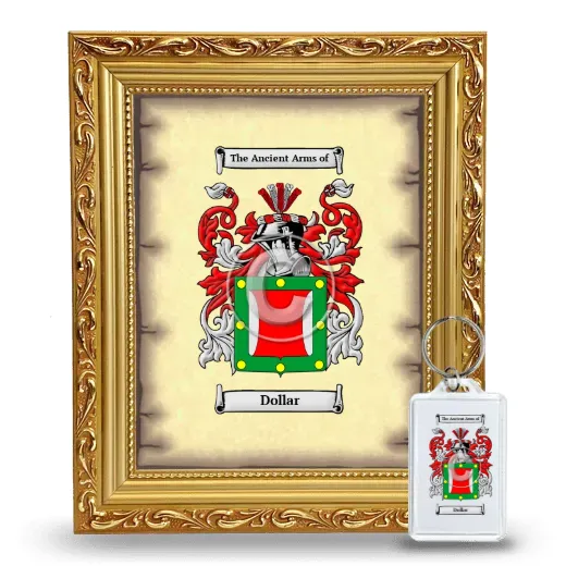 Dollar Framed Coat of Arms and Keychain - Gold