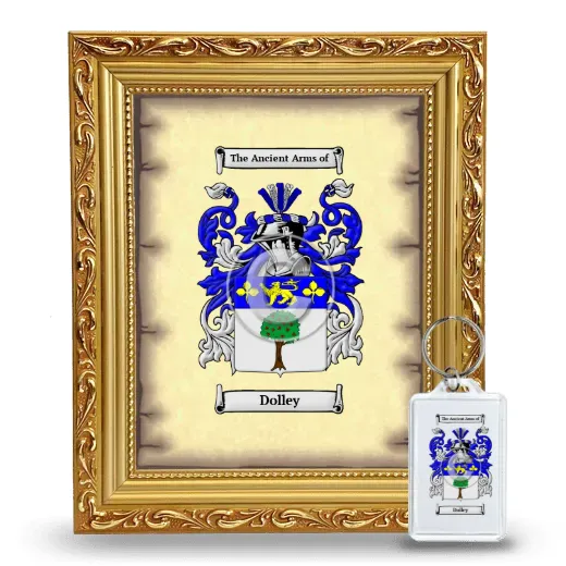 Dolley Framed Coat of Arms and Keychain - Gold