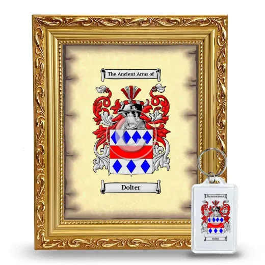 Dolter Framed Coat of Arms and Keychain - Gold