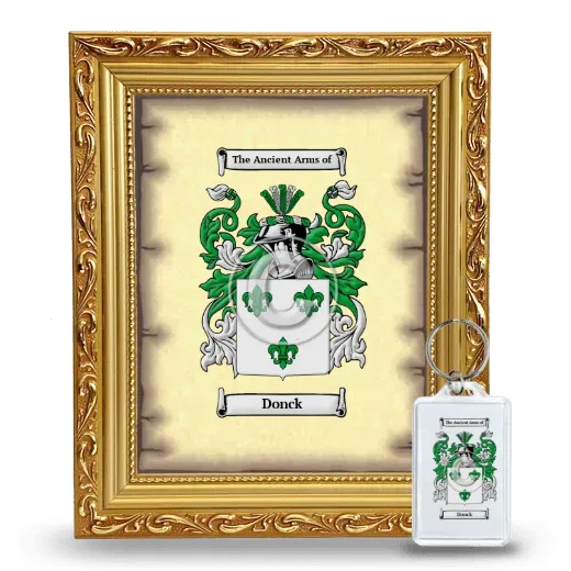 Donck Framed Coat of Arms and Keychain - Gold
